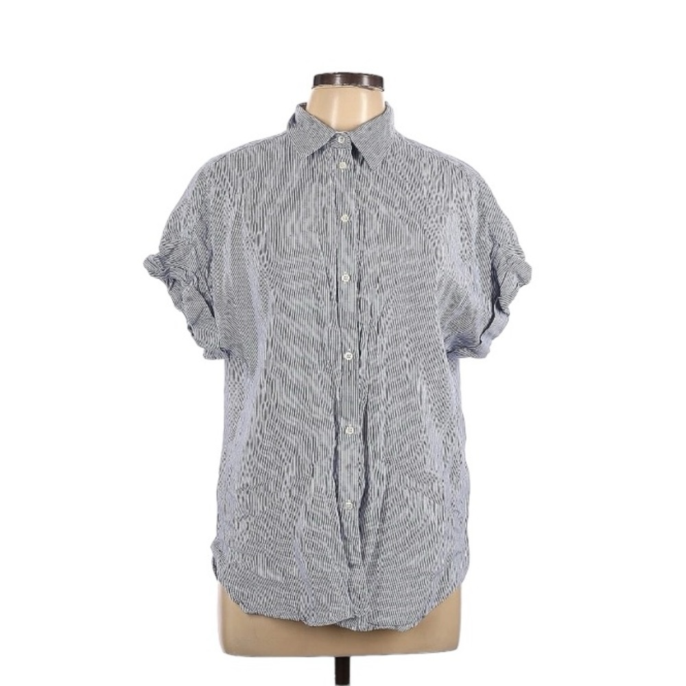 Lauren by Ralph Lauren Linen Short Sleeve Button Down Shirt size Large